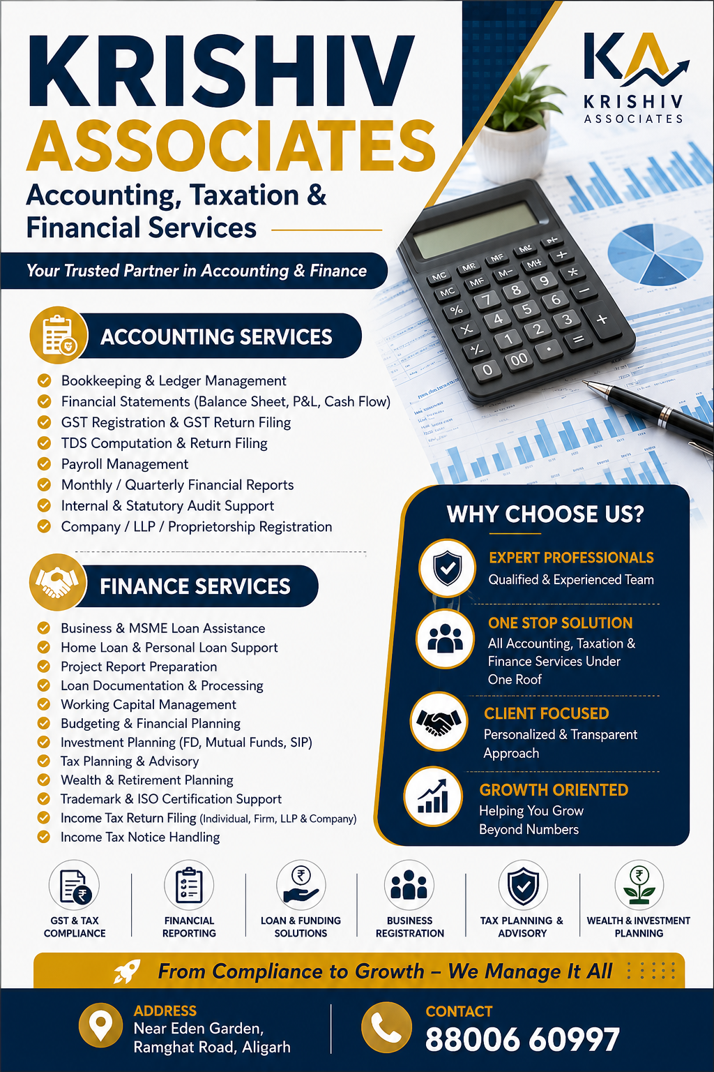 Krishiv Associates accounting, taxation and finance services overview